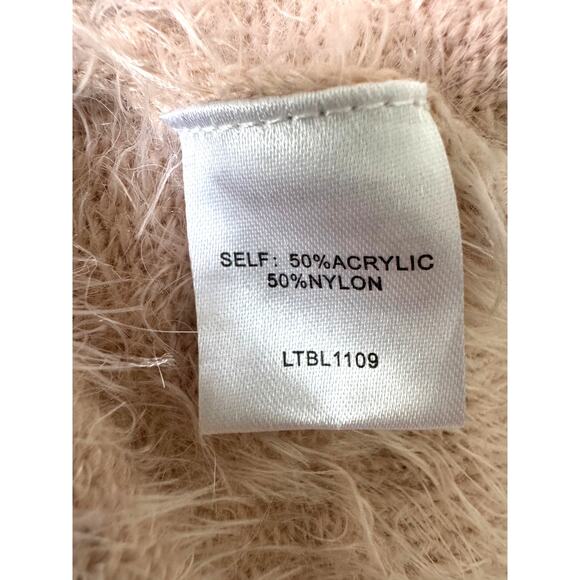 Lost + Wander Blush Pink Fuzzy Knit Sweater XS/S Soft Cozy Pullover - Picture 6 of 7